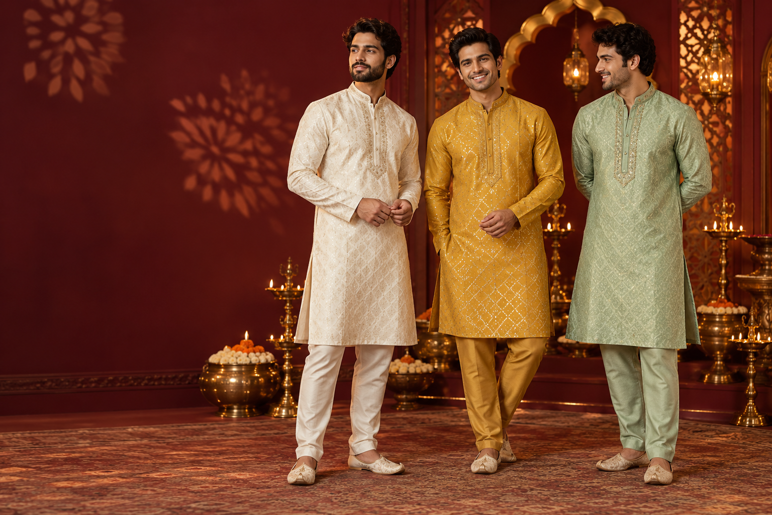 Batras Mall Navratri kurta arrivals in cream, mustard and mint